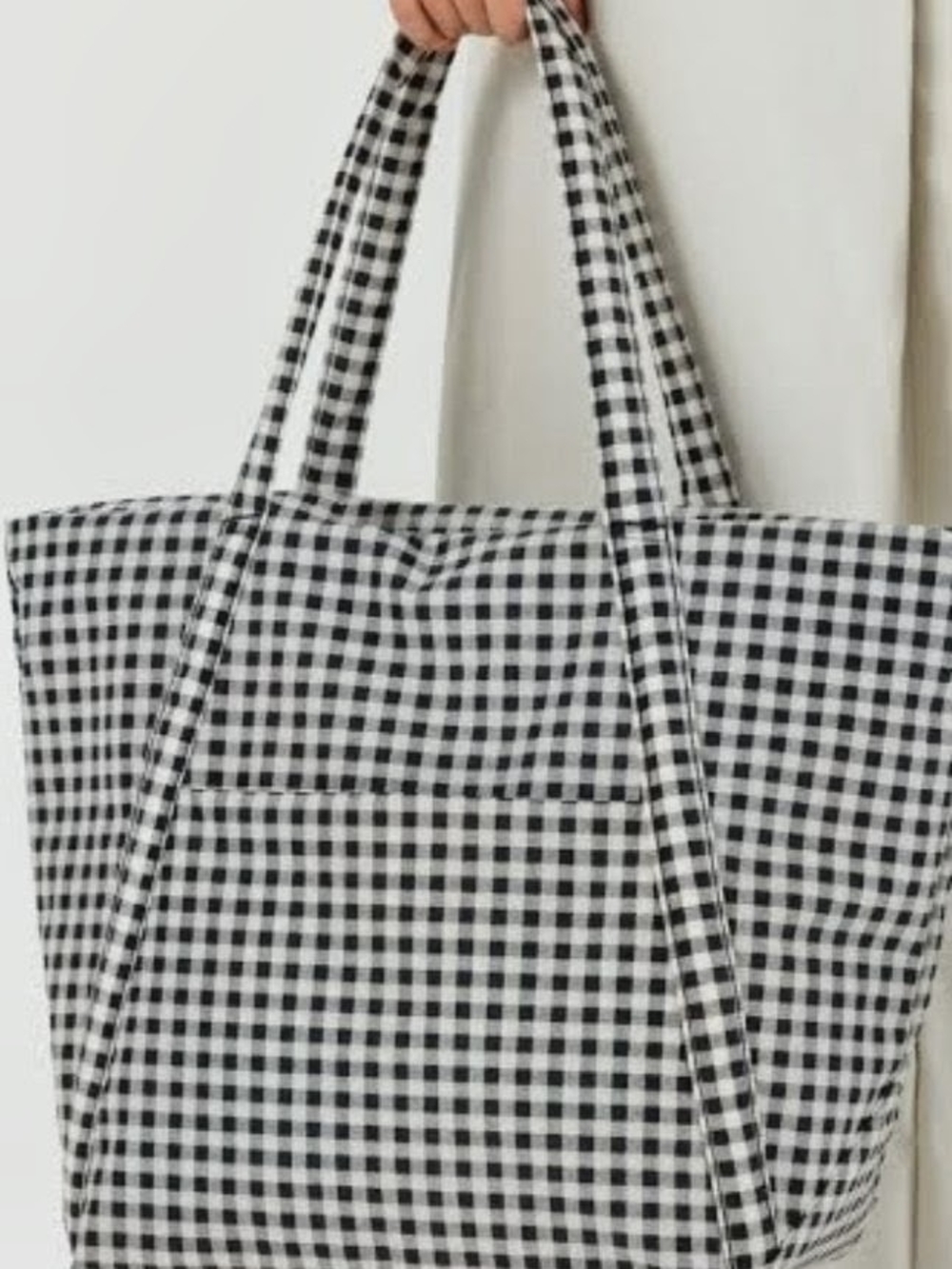 BAGGU Black & White Gingham Cloud Bag